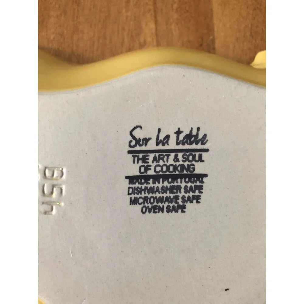 Sur La Table Yellow Chicken Shaped Serving Bowl Baking Dish Made In Portugal